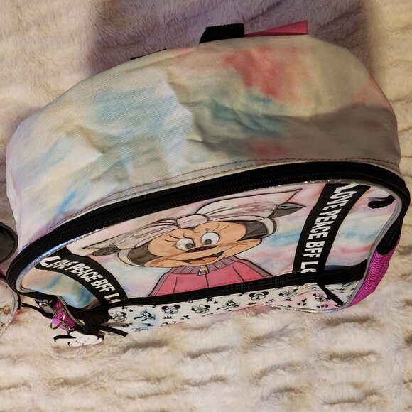Disney Minnie Mouse Love Peace BFF Backpack With Lunchbox - Picture 14 of 16